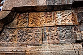 The great Chola temples of Tamil Nadu - The Airavatesvara temple of Darasuram. Details of the northern stairway of the vimana. 